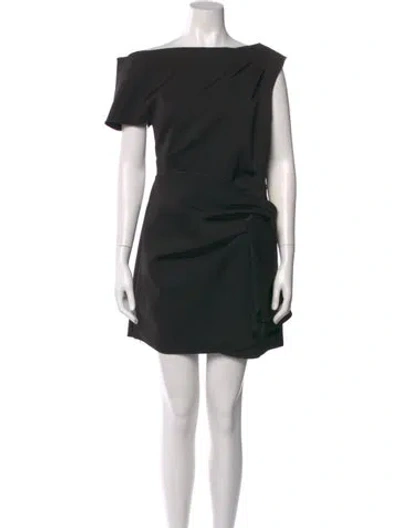 Pre-owned Acler One-shoulder Mini Dress In Black