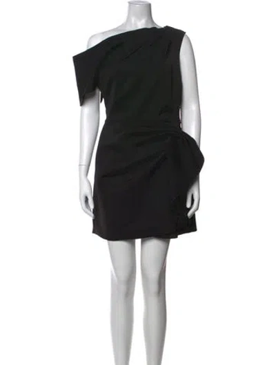 Pre-owned Acler One-shoulder Mini Dress In Black