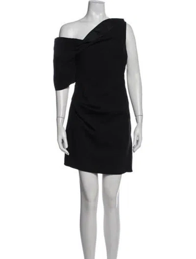 Pre-owned Acler One-shoulder Mini Dress In Black