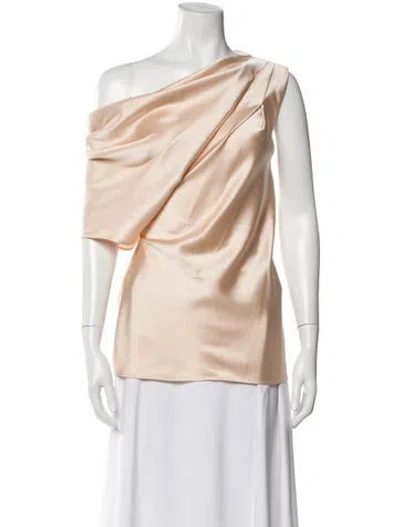 Pre-owned Acler One-shoulder Mini Dress In Neutral
