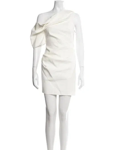 Pre-owned Acler One-shoulder Mini Dress In Neutrals