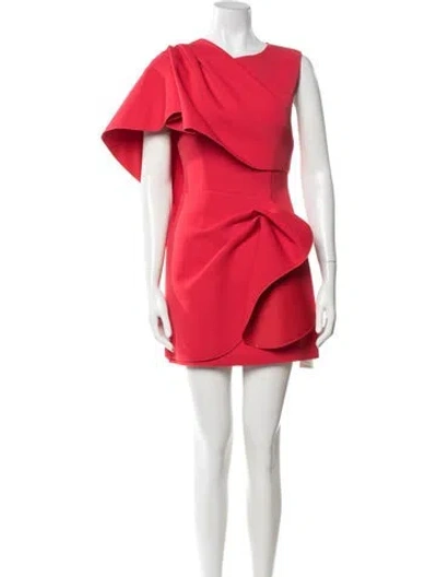 Pre-owned Acler One-shoulder Mini Dress In Orange