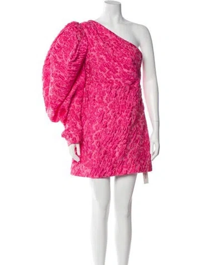 Pre-owned Acler One-shoulder Mini Dress In Pink