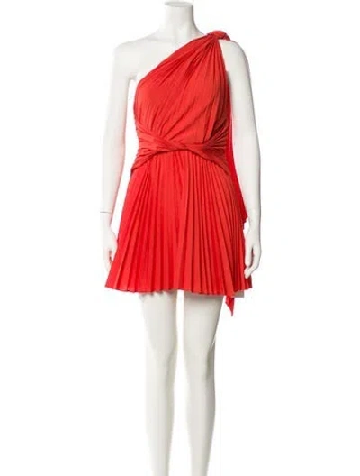 Pre-owned Acler One-shoulder Mini Dress In Red