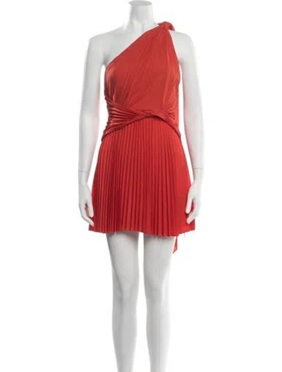 Pre-owned Acler One-shoulder Mini Dress In Red
