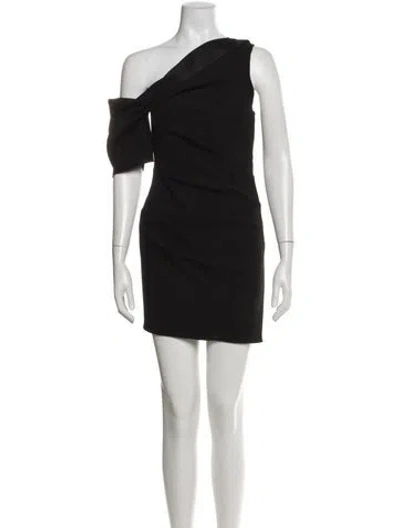 Pre-owned Acler One-shoulder Mini Dress W/ Tags In Black