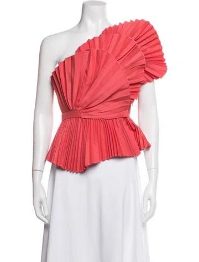 Pre-owned Acler One-shoulder Sleeveless Top W/ Tags In Red