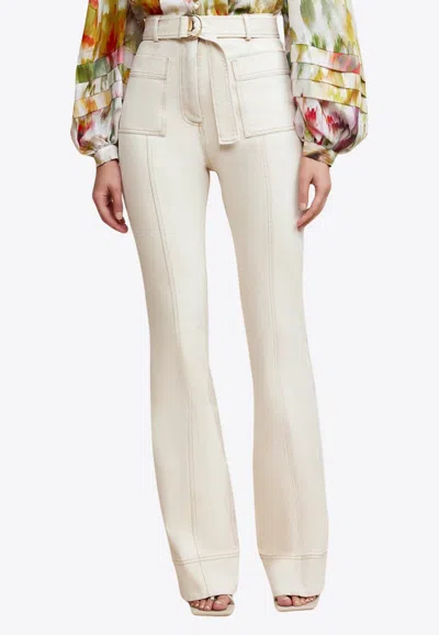 Acler Orchal Boot-cut Jeans In Ivory