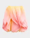 Acler Otley Strapless Mini Ombre Petal Dress In Rising Sun Ombre
