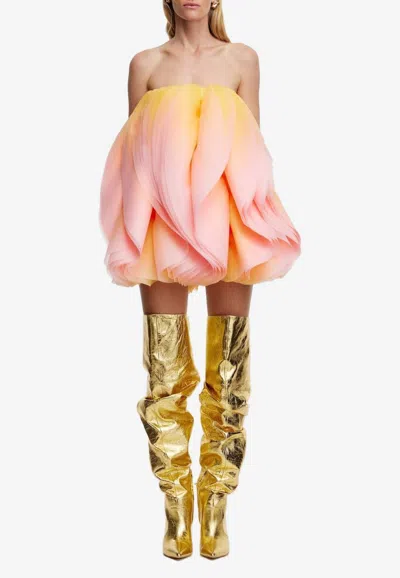 Acler Otley Strapless Mini Ombre Petal Dress In Multicolor