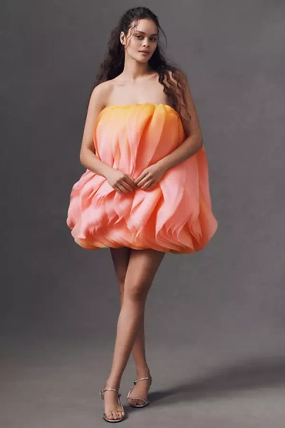 Acler Otley Strapless Petal Mini Dress In Pink