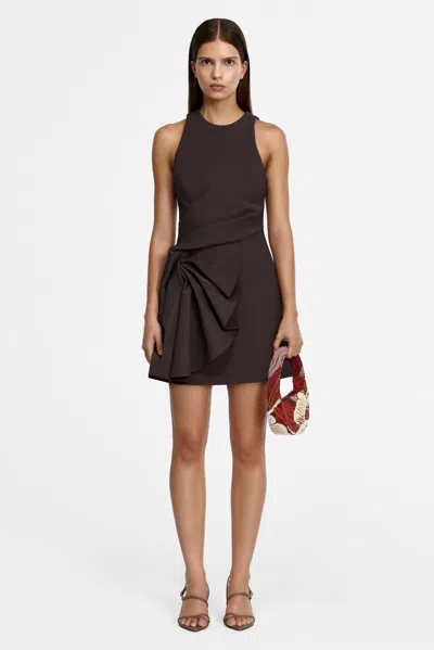Acler Overlord Mini Dress In Brown