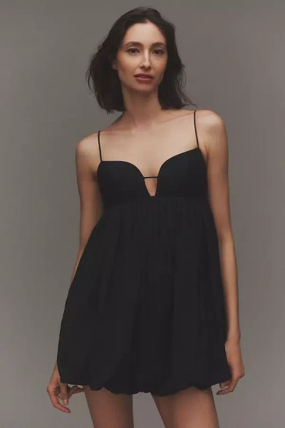 Acler Palermo Sleeveless Sweetheart Bubble-hem Mini Dress In Black