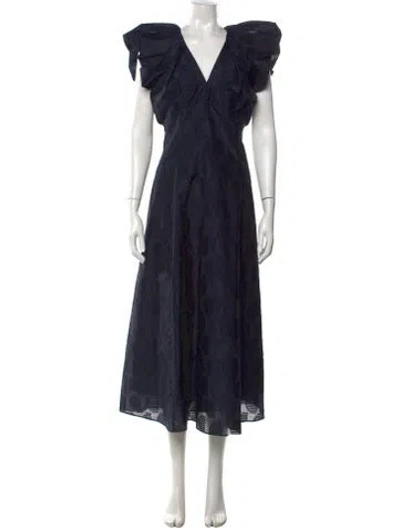 Pre-owned Acler Patterned Midi Length Dress In Blue
