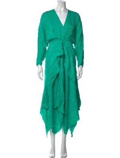 Pre-owned Acler Patterned Midi Length Dress In Green