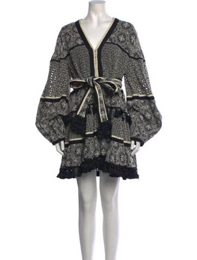 Pre-owned Acler Patterned Mini Dress In Blue/neutrals
