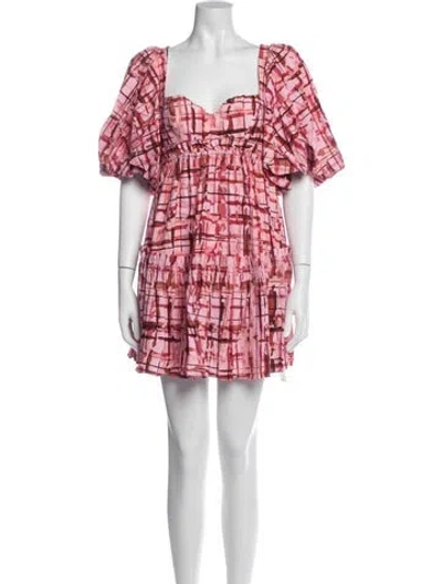 Pre-owned Acler Patterned Mini Dress In Pink