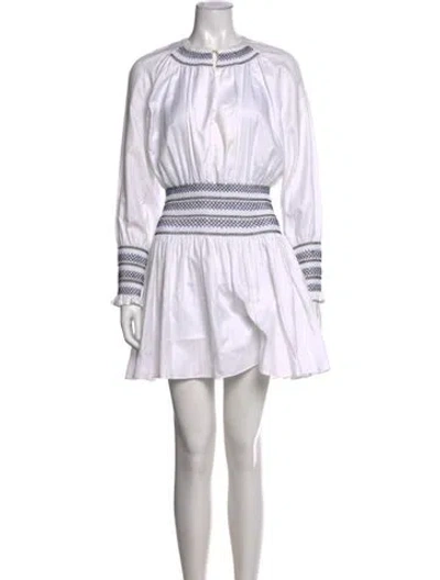 Pre-owned Acler Patterned Mini Dress In White