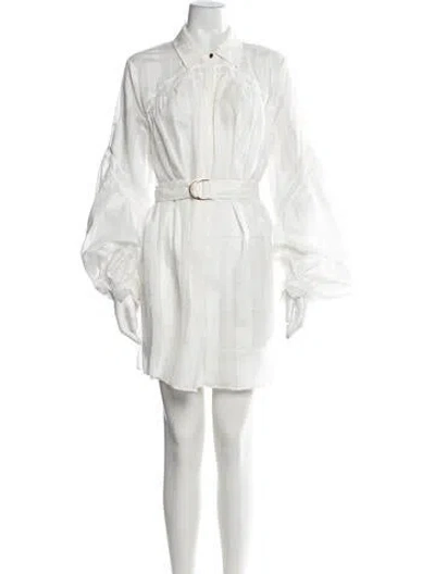 Pre-owned Acler Patterned Mini Dress In White