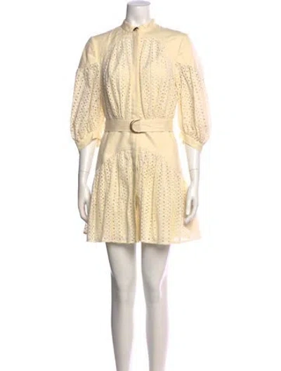 Pre-owned Acler Patterned Mini Dress In Yellow