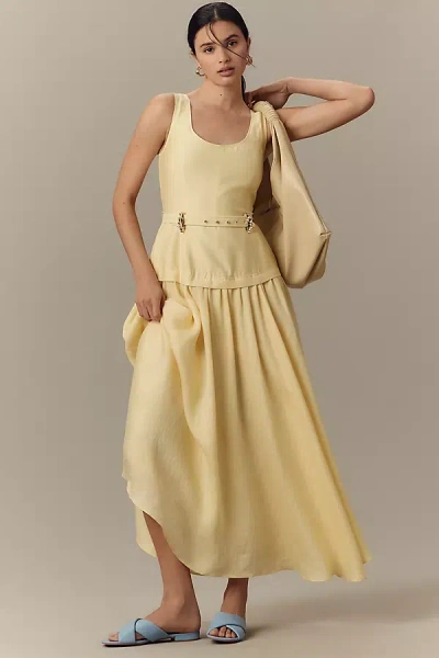 Acler Pennarly Linen Blend Maxi Dress In Yellow