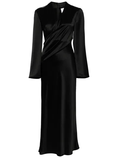 Acler Picadilly Satin Dress In Black