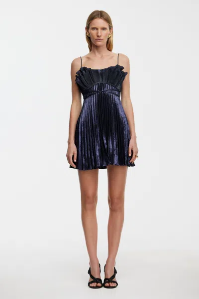 Acler Pithill Mini Dress In Blue