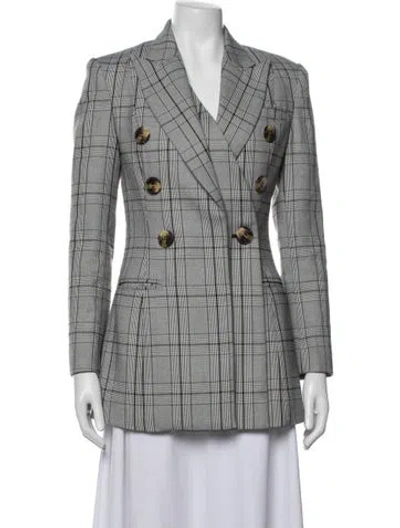 Pre-owned Acler Plaid Print Blazer In Grey
