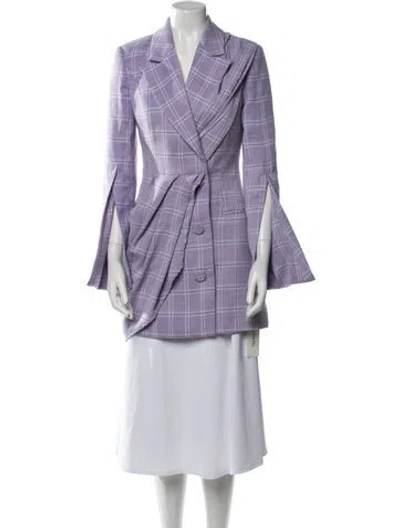 Pre-owned Acler Plaid Print Mini Dress In Purple