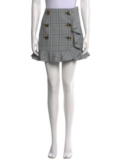 Pre-owned Acler Plaid Print Mini Skirt In Gray
