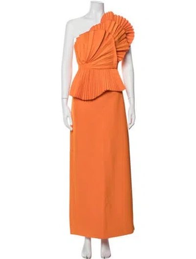 Pre-owned Acler Pleated Accents Pant Set W/ Tags In Orange