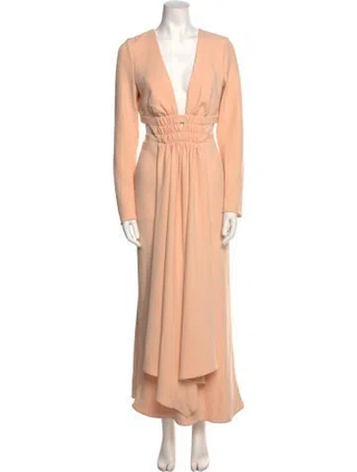 Pre-owned Acler Plunge Neckline Long Dress In Orange