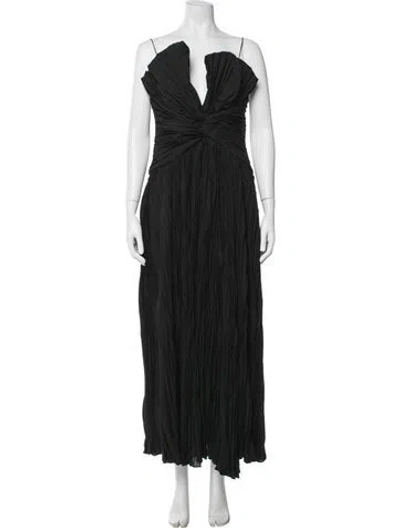 Pre-owned Acler Plunge Neckline Long Dress W/ Tags In Black