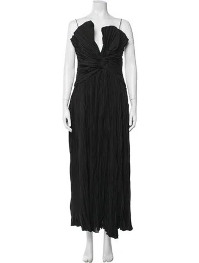 Pre-owned Acler Plunge Neckline Long Dress W/ Tags In Black
