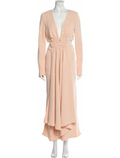 Pre-owned Acler Plunge Neckline Long Dress W/ Tags In Orange