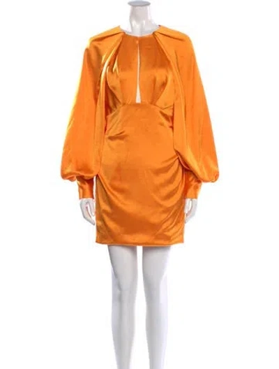 Pre-owned Acler Plunge Neckline Mini Dress In Orange