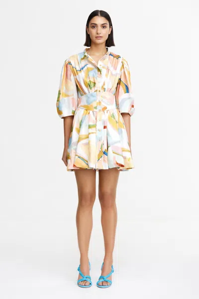 Acler Posthill Mini Dress In Cubist Canyon