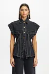 Acler Poulton Top In Black