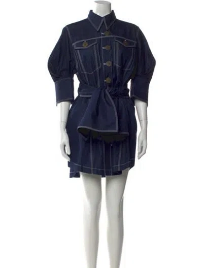 Pre-owned Acler Printed Knee-length Dress In Blue