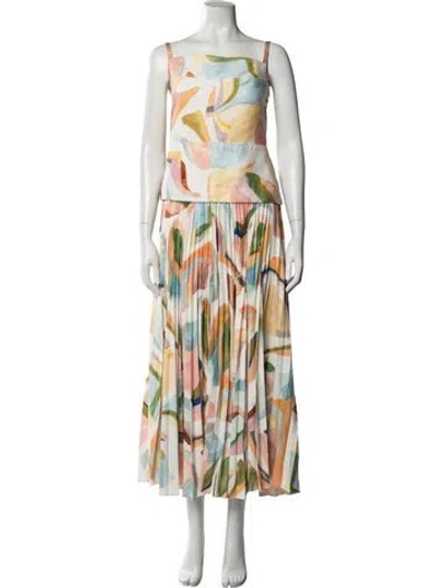 Pre-owned Acler Printed Long Dress In Multicolor