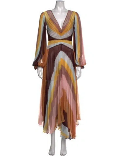 Pre-owned Acler Printed Long Dress In Neutrals