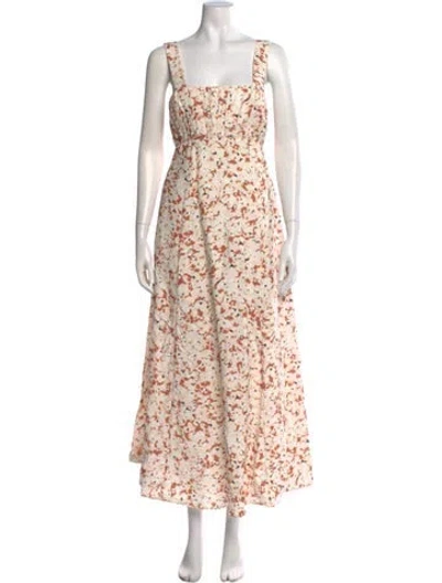 Pre-owned Acler Printed Long Dress W/ Tags In Neutral