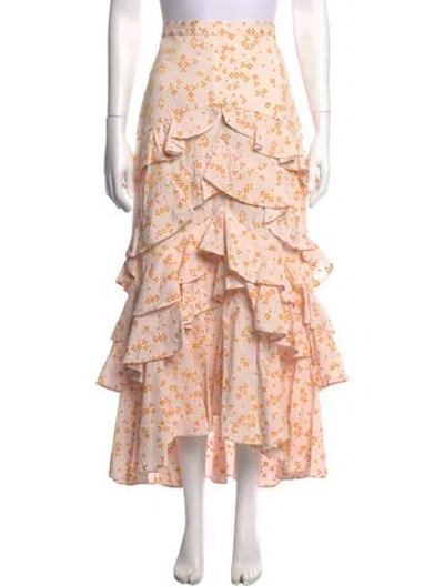 Pre-owned Acler Printed Long Skirt In Pink