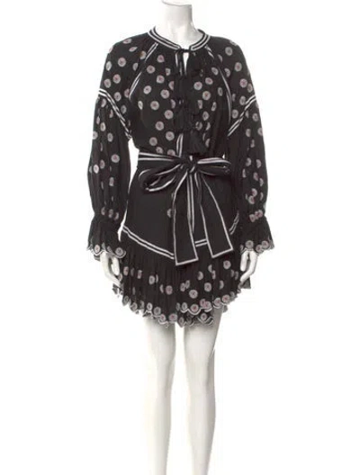 Pre-owned Acler Printed Mini Dress In Black