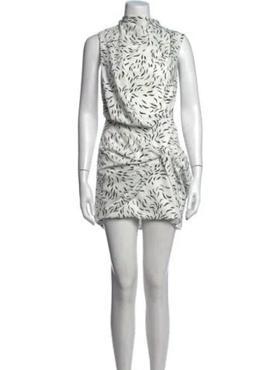 Pre-owned Acler Printed Mini Dress In Black