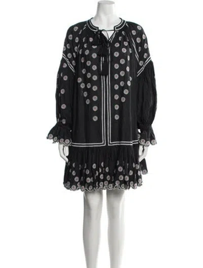 Pre-owned Acler Printed Mini Dress In Black