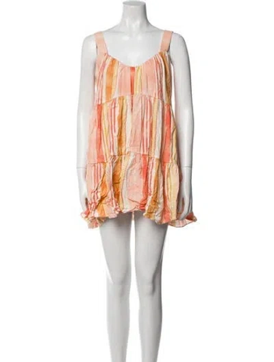 Pre-owned Acler Printed Mini Dress In Multi