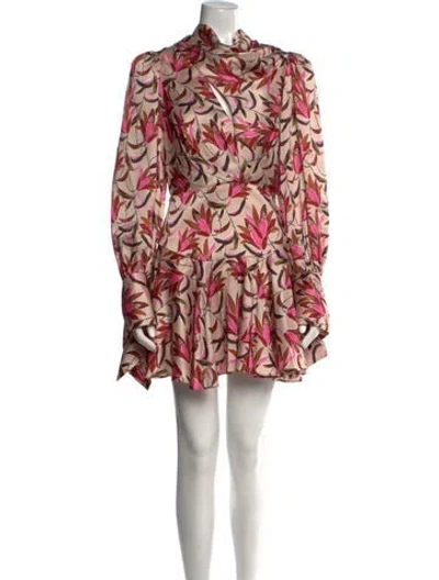 Pre-owned Acler Printed Mini Dress In Neutral