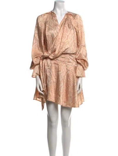 Pre-owned Acler Printed Mini Dress In Neutral