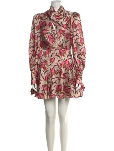 Pre-owned Acler Printed Mini Dress In Neutral